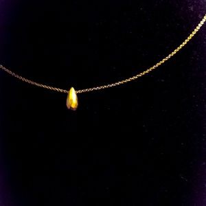 Dainty Gold Choker with Small Teardrop Pendant
